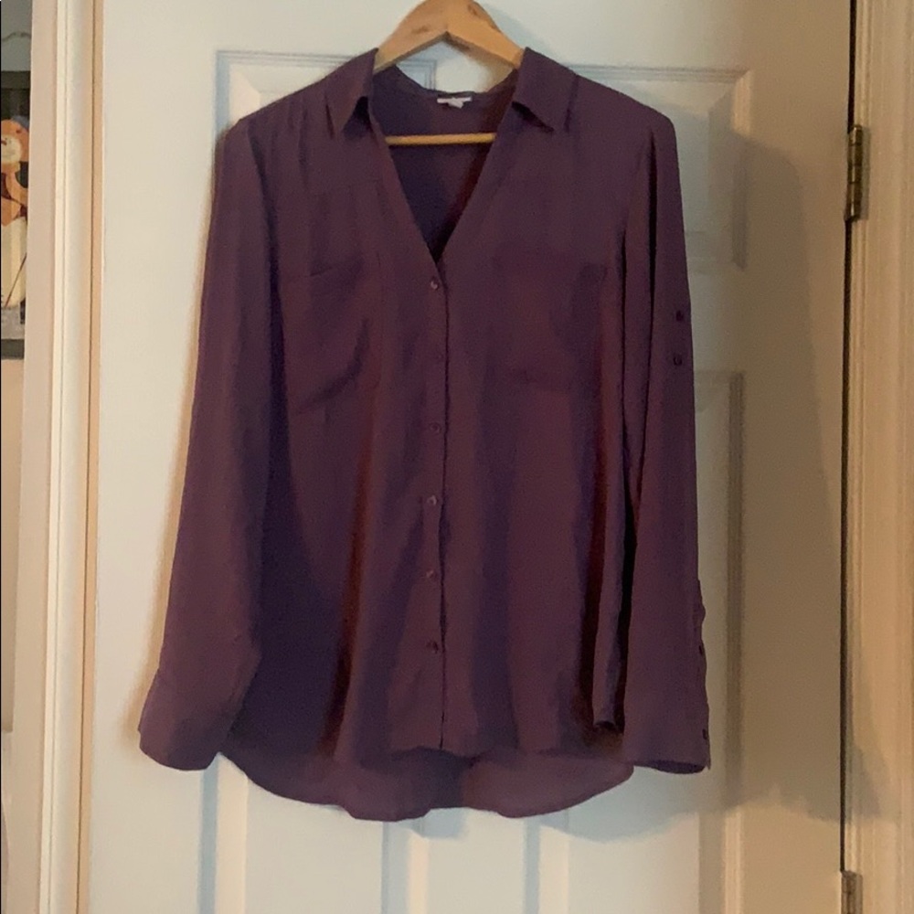 Purple Button Up Blouse